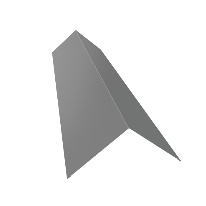 Планка конька плоского 145х145 0,45 PE с пленкой RAL 9006 бело-алюминиевый (2м)