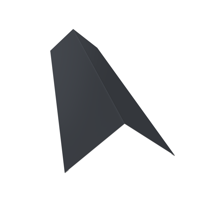 Планка конька плоского 145х145 0,5 Atlas X с пленкой RAL 7024 мокрый асфальт (3м)