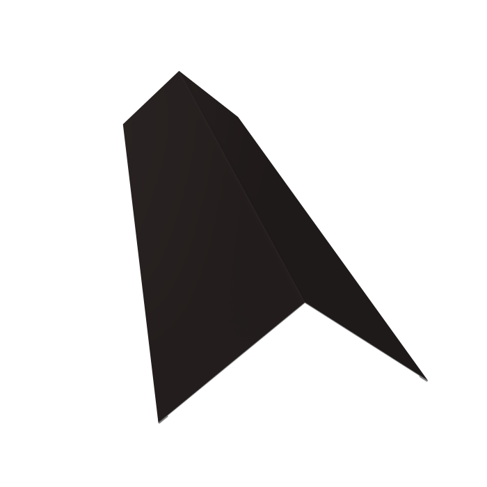 Планка конька плоского 145х145 0,5 Satin с пленкой RAL 9005 черный (3м)