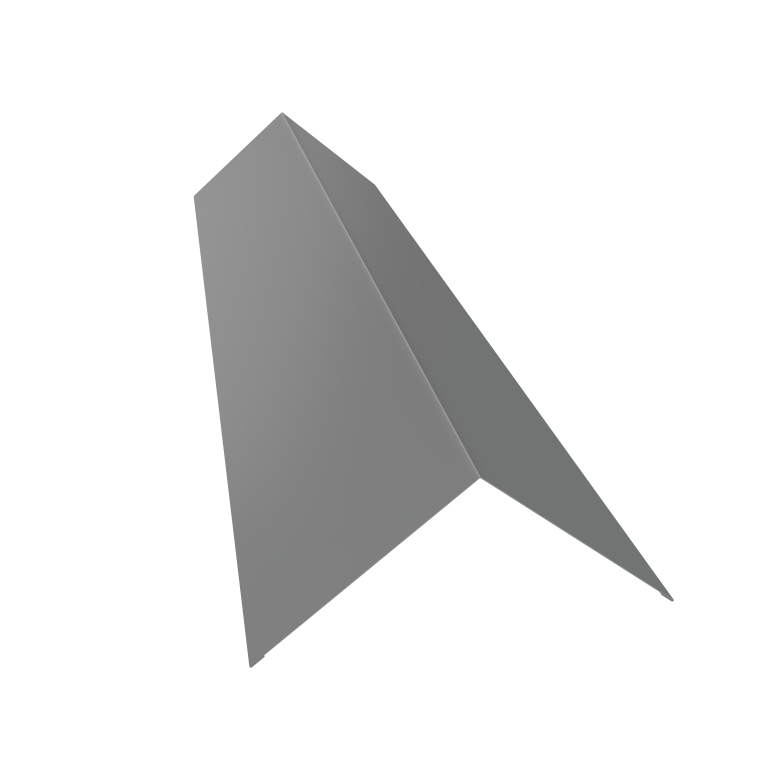 Планка конька плоского 145х145 0,5 Satin с пленкой RAL 9006 бело-алюминиевый (2м)