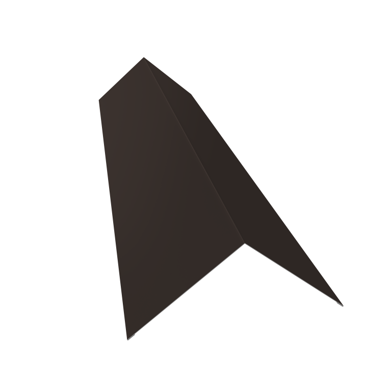 Планка конька плоского 145х145 0,5 Satin с пленкой RR 32 темно-коричневый (2м)