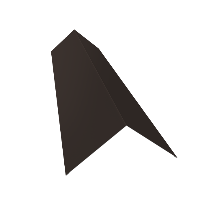 Планка конька плоского 145х145 0,5 Satin с пленкой RR 32 темно-коричневый (3м)