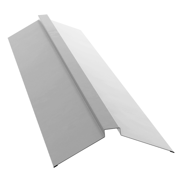 Планка конька плоского 150х40х150 0,45 PE-Double с пленкой RAL 9003 сигнальный белый (3м)