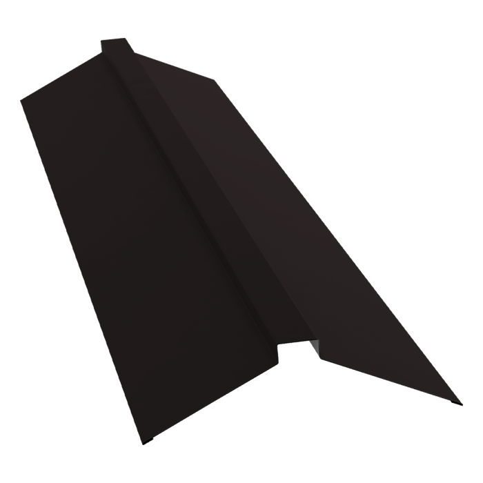 Планка конька плоского 150х40х150 0,5 Satin Matt RAL 9005 черный (3м)