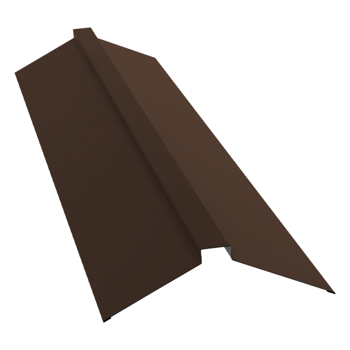 Планка конька плоского 150х40х150 0,5 Satin с пленкой RAL 8017 шоколад (3м)