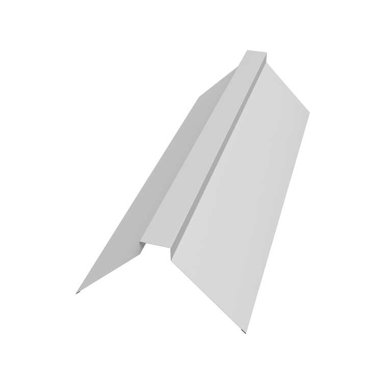 Планка конька плоского 175х50х175 0,45 Drap с пленкой RAL 9003 сигнальный белый (2м)