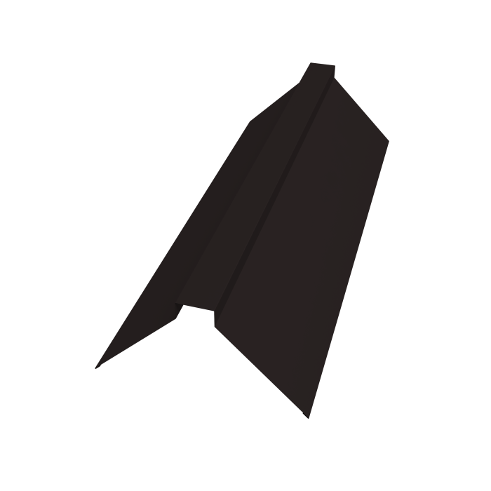 Планка конька плоского 175х50х175 0,45 PE-Double с пленкой RAL 9005 черный (3м)