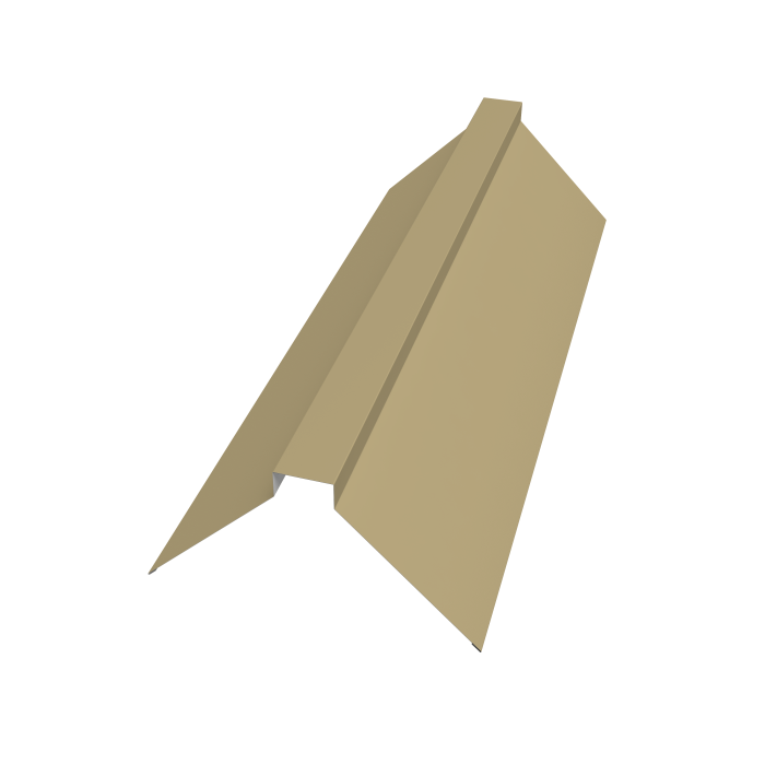 Планка конька плоского 175х50х175 0,45 PE с пленкой RAL 1014 слоновая кость (2м)