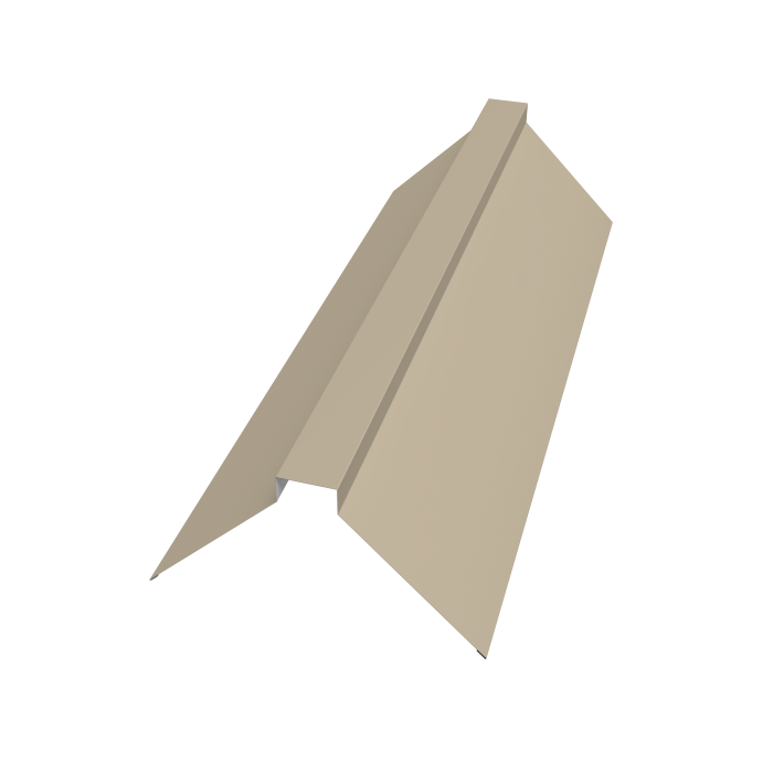 Планка конька плоского 175х50х175 0,45 PE с пленкой RAL 1015 светлая слоновая кость (3м)