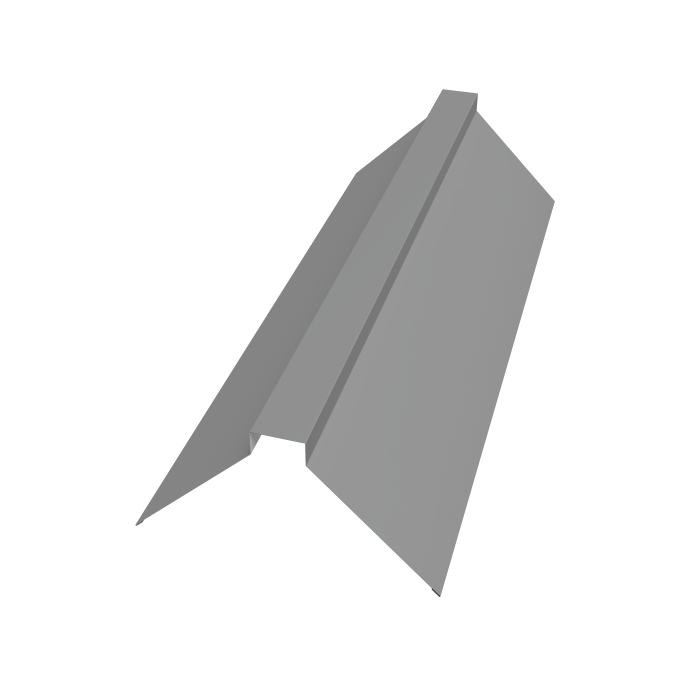 Планка конька плоского 175х50х175 0,45 PE с пленкой RAL 9006 бело-алюминиевый (2м)