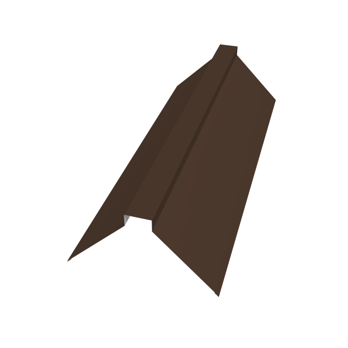 Планка конька плоского 175х50х175 0,5 Satin Matt RAL 8017 шоколад (3м)