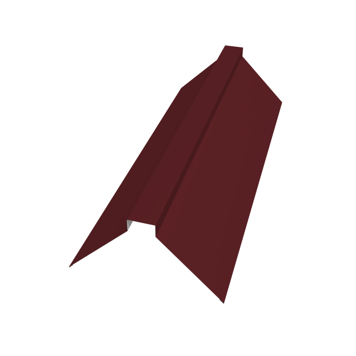 Планка конька плоского 175х50х175 0,5 Satin с пленкой RAL 3005 красное вино (2м)