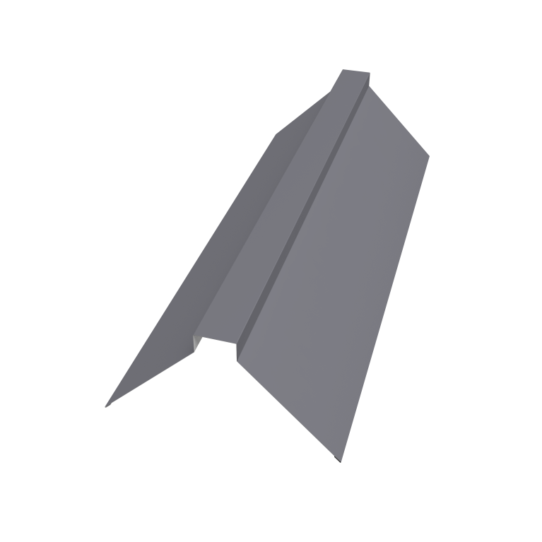 Планка конька плоского 175х50х175 0,5 Satin с пленкой RAL 7004 сигнальный серый (3м)