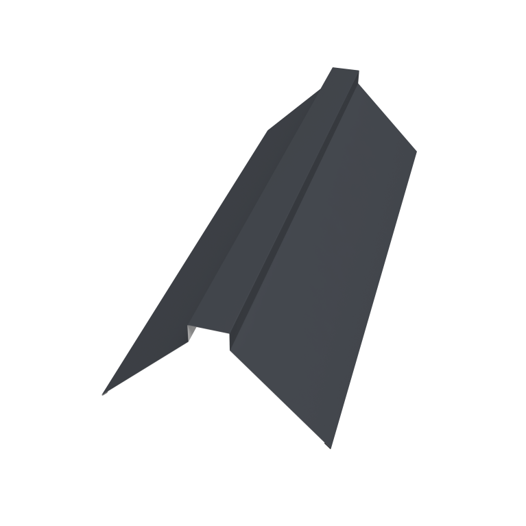 Планка конька плоского 175х50х175 0,5 Satin с пленкой RAL 7024 мокрый асфальт (2м)