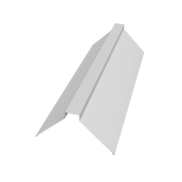 Планка конька плоского 175х50х175 0,5 Satin с пленкой RAL 9003 сигнальный белый (3м)