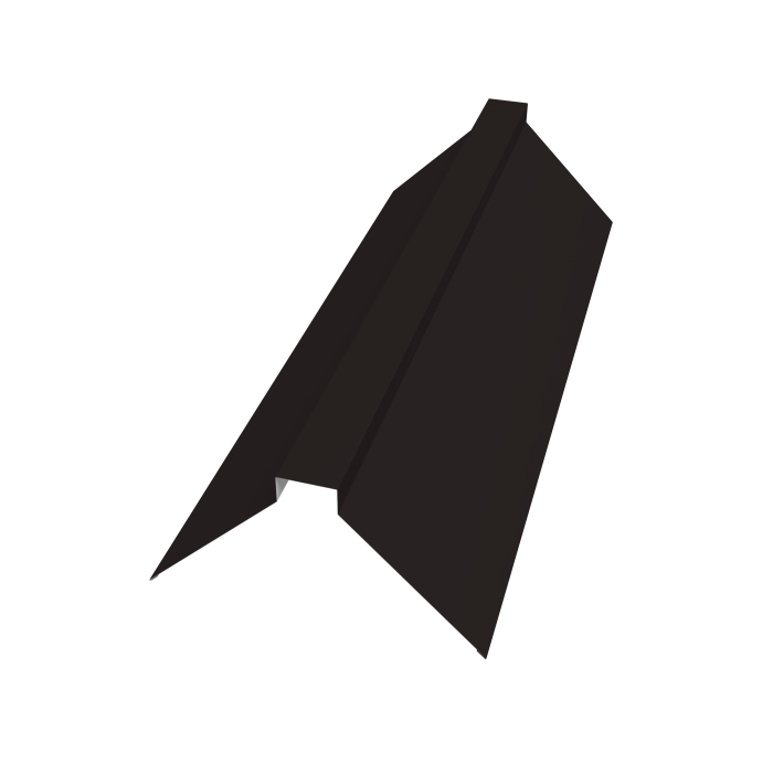 Планка конька плоского 175х50х175 0,5 Satin с пленкой RAL 9005 черный (3м)