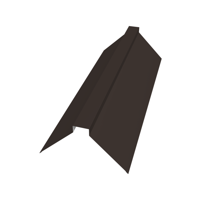 Планка конька плоского 175х50х175 0,5 Satin с пленкой RR 32 темно-коричневый (2м)