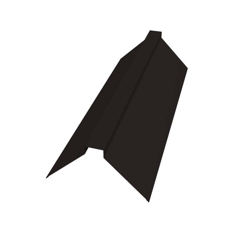 Планка конька плоского 175х50х175 0,5 Velur X RAL 9005 черный (2м)