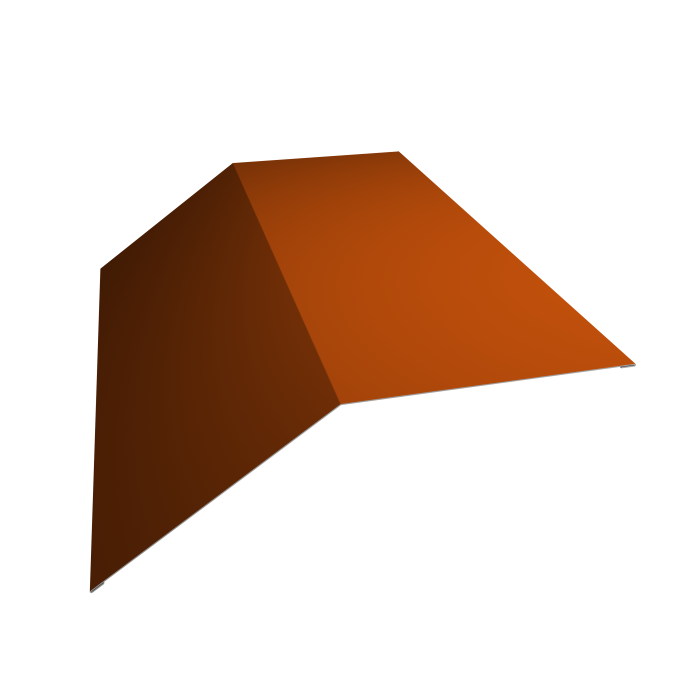 Планка конька плоского 190х190 0,45 PE с пленкой RAL 2004 оранжевый (3м)