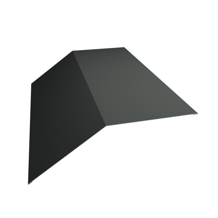 Планка конька плоского 190х190 0,45 PE с пленкой RAL 7005 мышино-серый (3м)