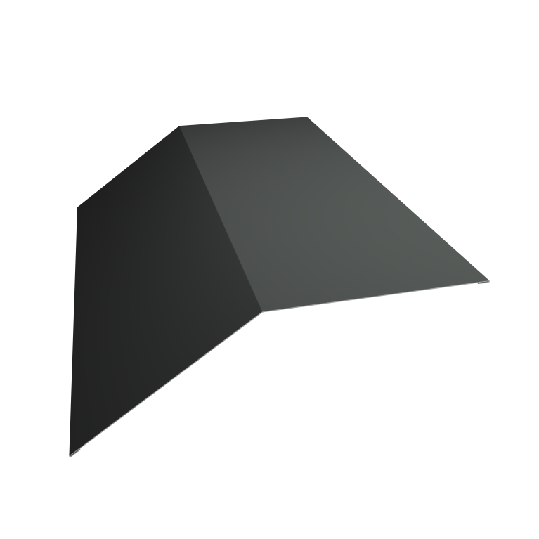 Планка конька плоского 190х190 0,45 PE с пленкой RAL 7005 мышино-серый (3м)