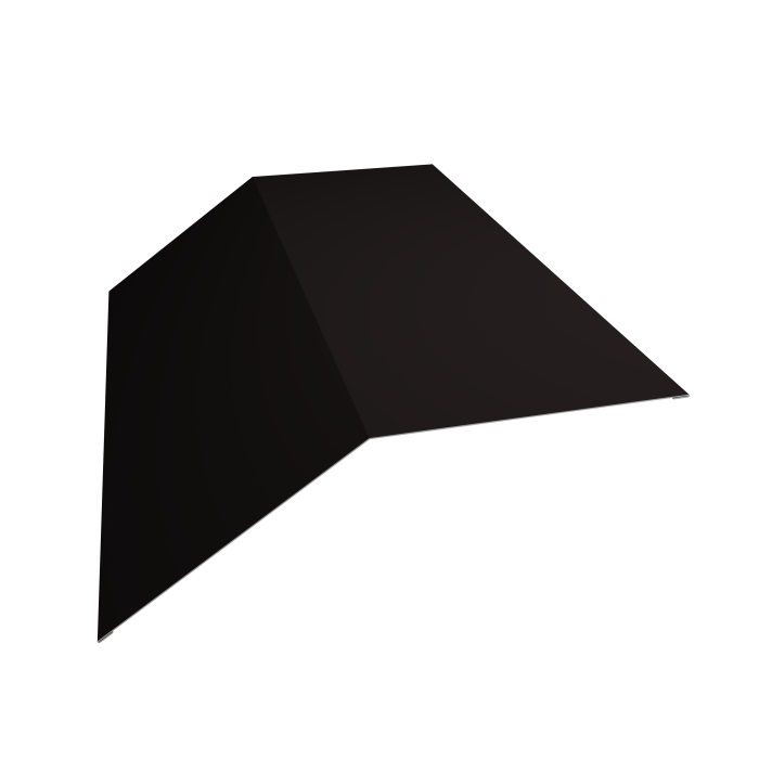 Планка конька плоского 190х190 0,5 PurPro с пленкой RAL 9005 черный (3м)