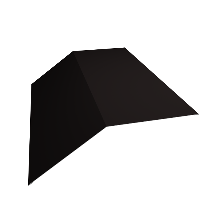 Планка конька плоского 190х190 0,5 PurPro с пленкой RAL 9005 черный (3м)