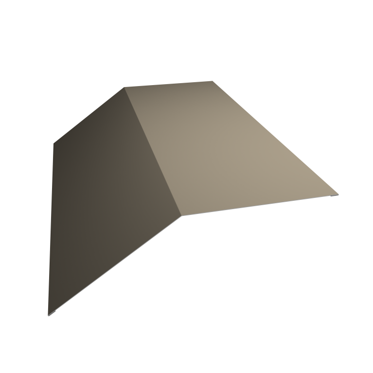 Планка конька плоского 190х190 0,5 Satin с пленкой RAL 1015 светлая слоновая кость (2м)