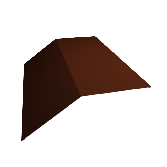 Планка конька плоского 190х190 0,5 Satin с пленкой RAL 3009 оксидно-красный (3м)