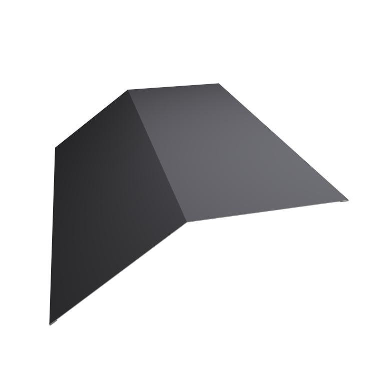 Планка конька плоского 190х190 0,5 Satin с пленкой RAL 7004 сигнальный серый (2м)