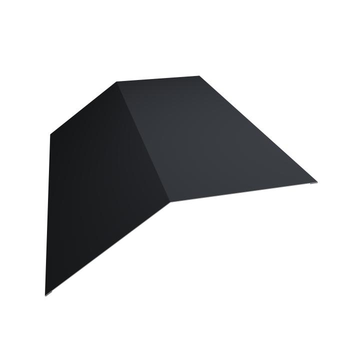 Планка конька плоского 190х190 0,5 Satin с пленкой RAL 7024 мокрый асфальт (3м)