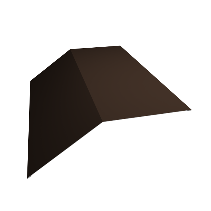 Планка конька плоского 190х190 0,5 Satin с пленкой RAL 8017 шоколад (3м)