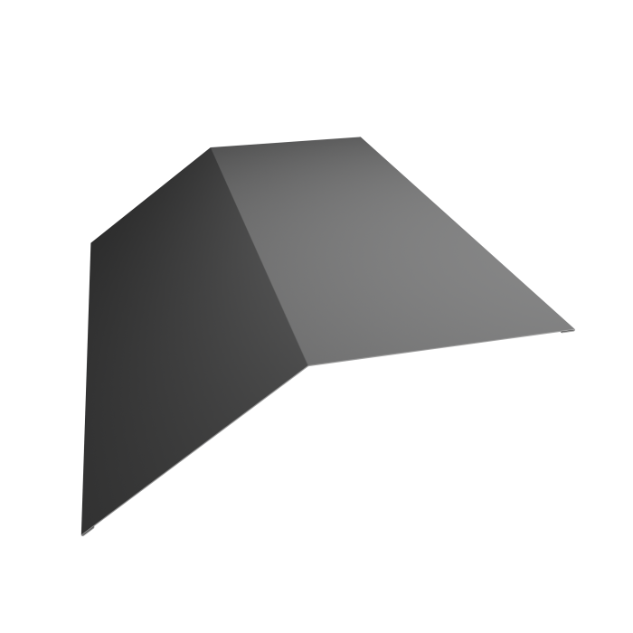 Планка конька плоского 190х190 0,5 Satin с пленкой RAL 9006 бело-алюминиевый (2м)