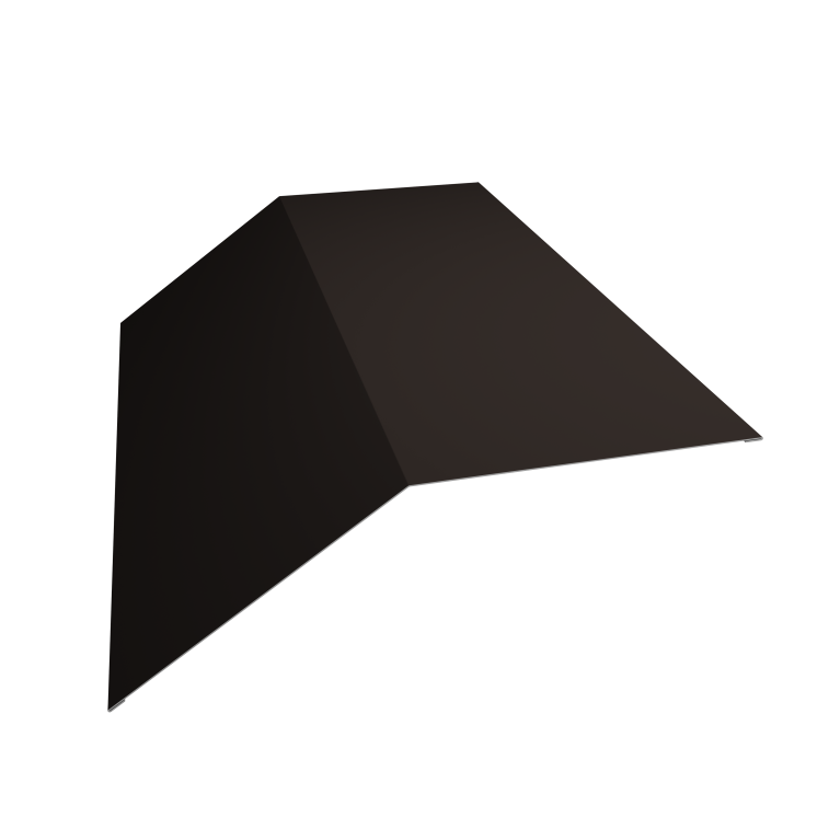 Планка конька плоского 190х190 0,5 Satin с пленкой RR 32 темно-коричневый (2м)