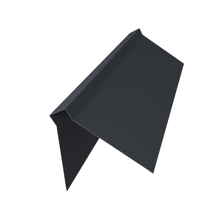 Планка конька плоского 220х50х220 0,45 Drap-double TX RAL 7024 мокрый асфальт (2м)