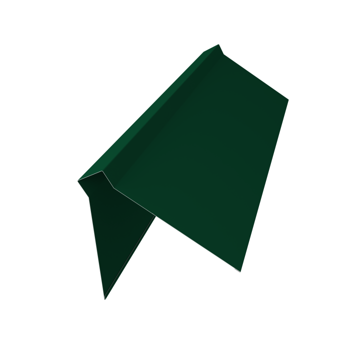 Планка конька плоского 220х50х220 0,45 PE-Double с пленкой RAL 6005 зеленый мох (3м)