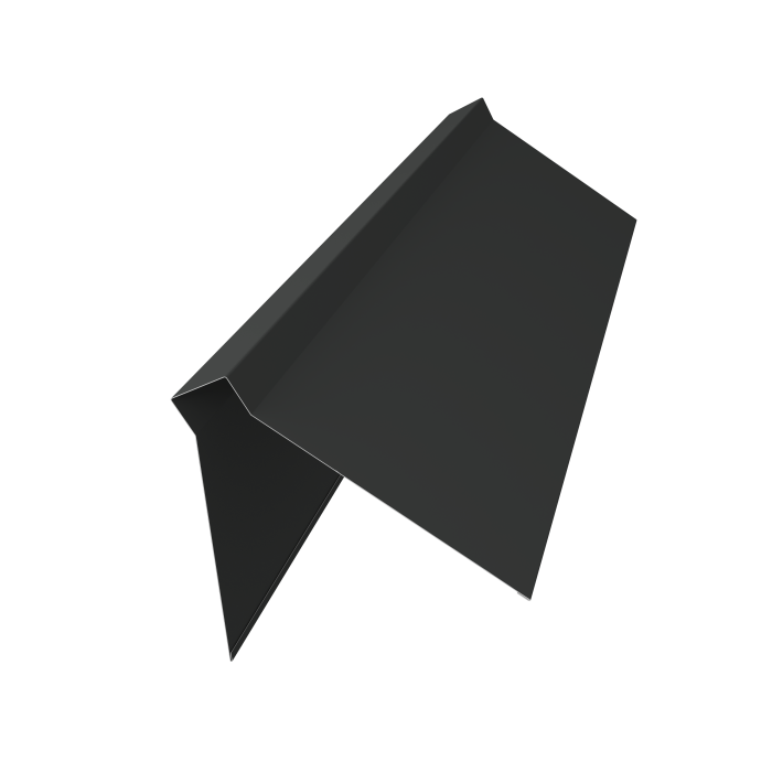 Планка конька плоского 220х50х220 0,45 PE-Double с пленкой RAL 7016 антрацитово-серый (2м)