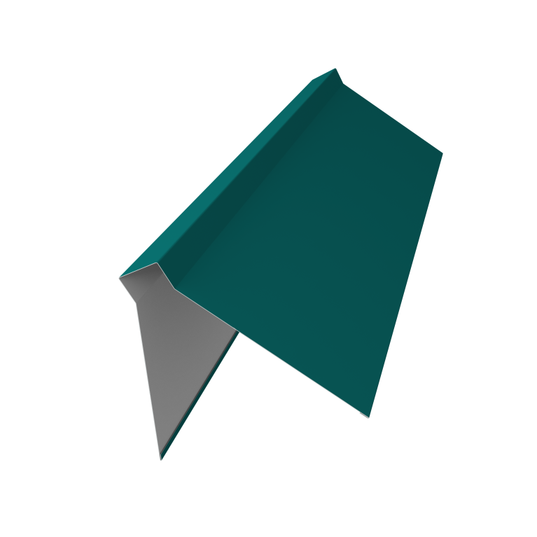 Планка конька плоского 220х50х220 0,45 PE с пленкой RAL 5021 водная синь (3м)