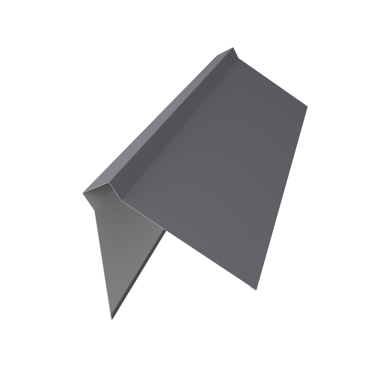 Планка конька плоского 220х50х220 0,45 PE с пленкой RAL 7004 сигнальный серый (2м)