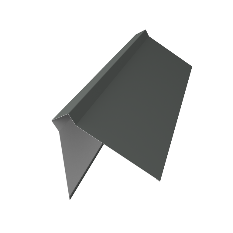 Планка конька плоского 220х50х220 0,45 PE с пленкой RAL 7005 мышино-серый (3м)