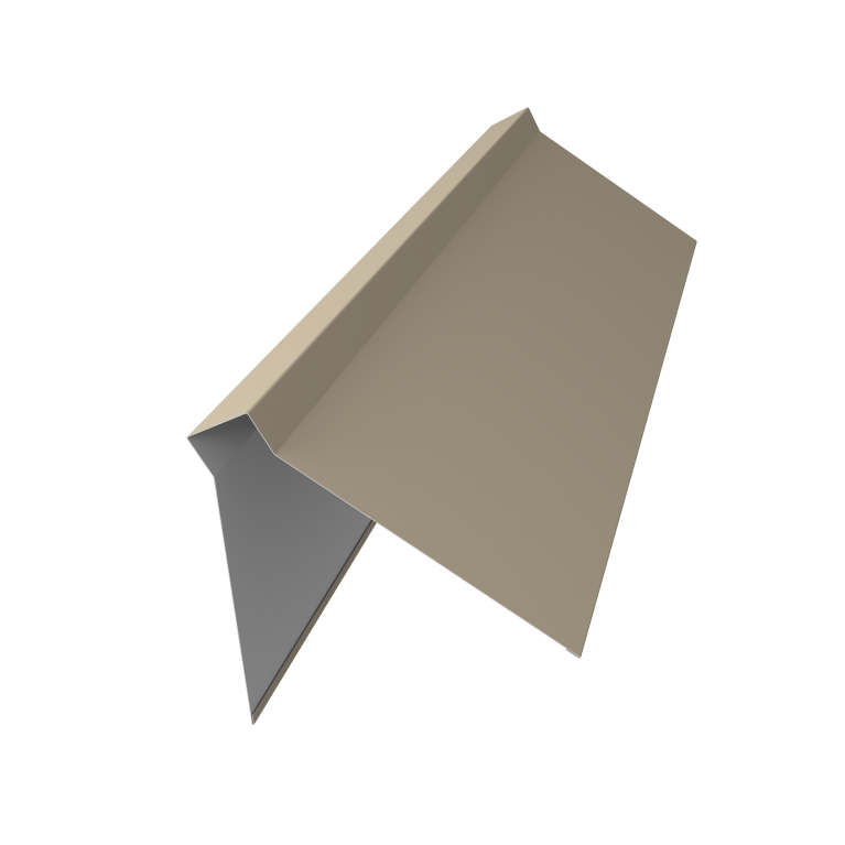 Планка конька плоского 220х50х220 0,5 Satin с пленкой RAL 1015 светлая слоновая кость (3м)