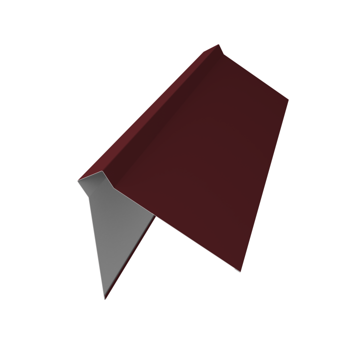 Планка конька плоского 220х50х220 0,5 Satin с пленкой RAL 3005 красное вино (2м)