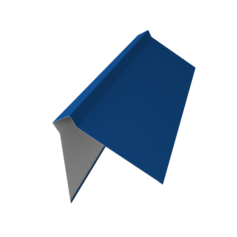 Планка конька плоского 220х50х220 0,5 Satin с пленкой RAL 5005 сигнальный синий (3м)