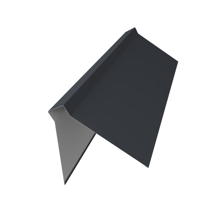 Планка конька плоского 220х50х220 0,5 Satin с пленкой RAL 7024 мокрый асфальт (2м)