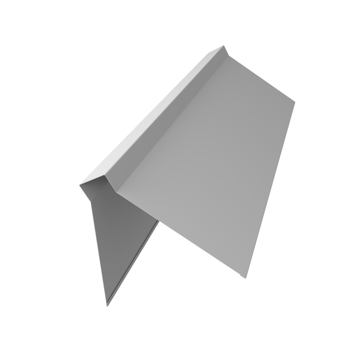 Планка конька плоского 220х50х220 0,5 Satin с пленкой RAL 9003 сигнальный белый (2м)