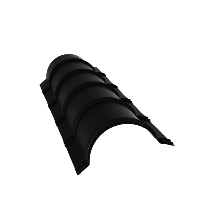 Планка конька полукруглого 0,5 Satin Matt RAL 9005 черный (1,97м)