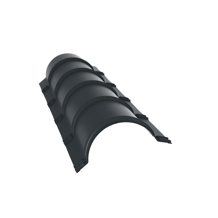 Планка конька полукруглого 0,5 Satin с пленкой RAL 7016 антрацитово-серый (1,97м)