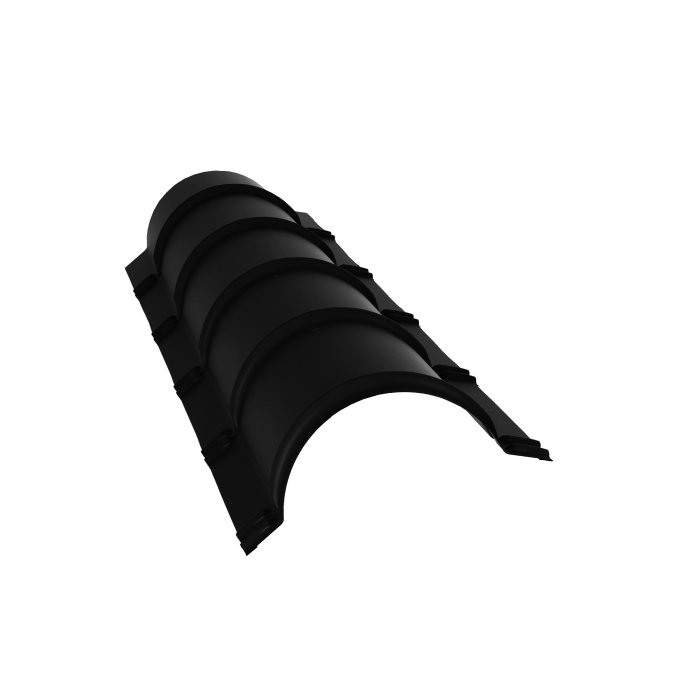 Планка конька полукруглого 0,5 Satin с пленкой RAL 9005 черный (1,97м)