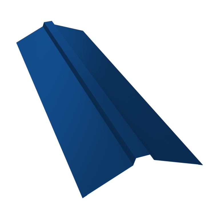 Планка конька прямоугольного 115х30х115 0,4 PE с пленкой RAL 5005 сигнальный синий (2м)