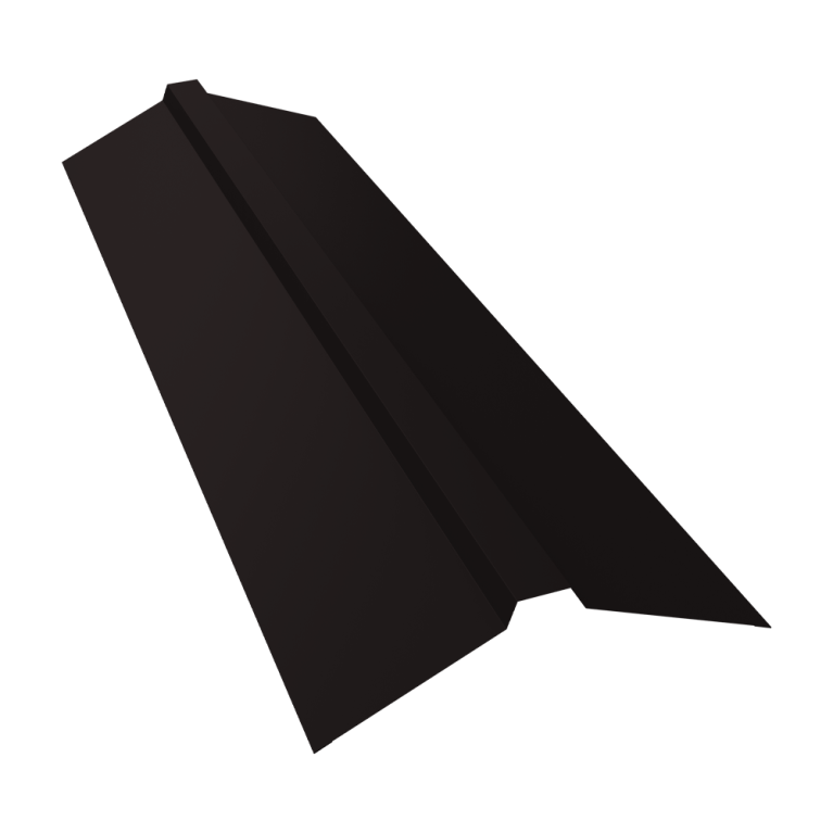 Планка конька прямоугольного 115х30х115 0,5 Satin Matt RAL 9005 черный (3м)